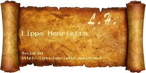 Lippe Henrietta névjegykártya